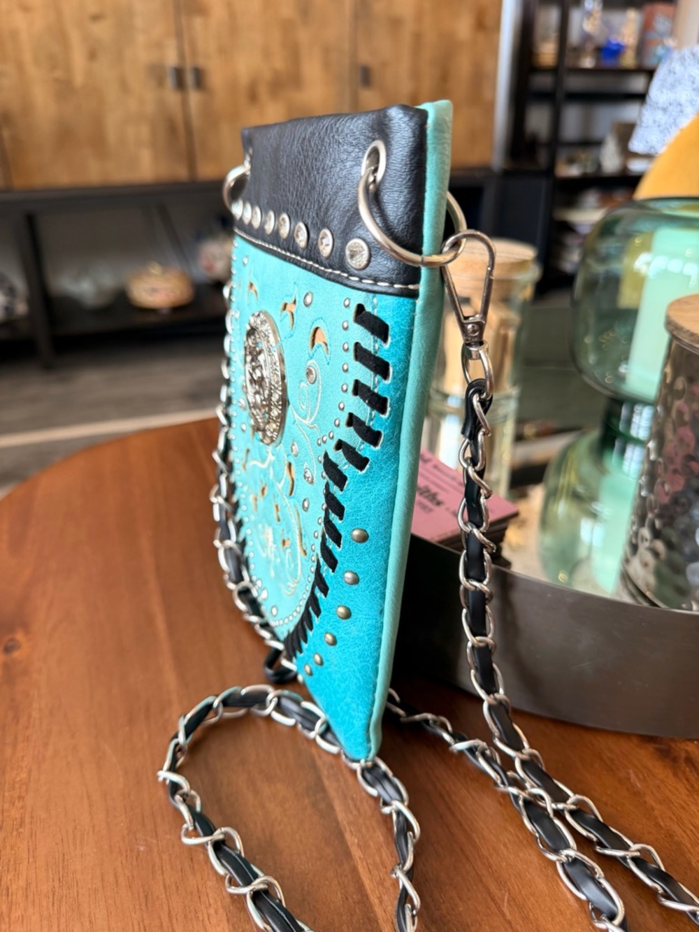 Turquoise Embellished Western Crossbody Bag - Unbranded - Picture 5 of 10